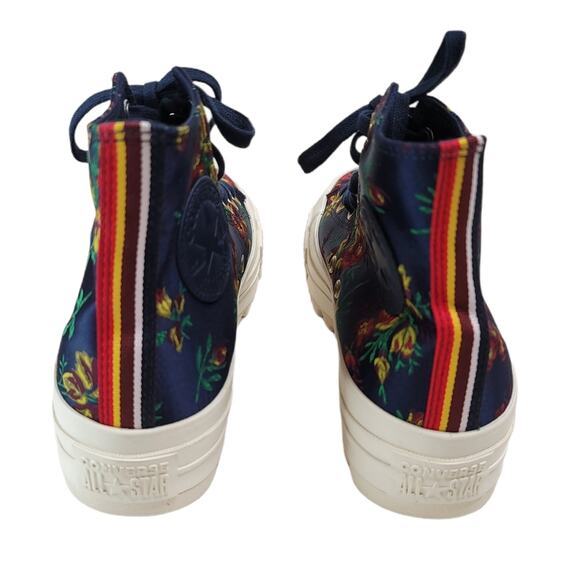NEW Lift Ripple Obsidian Navy Floral Converse Platform CTAS Sneakers, Size 7 - Picture 5 of 9